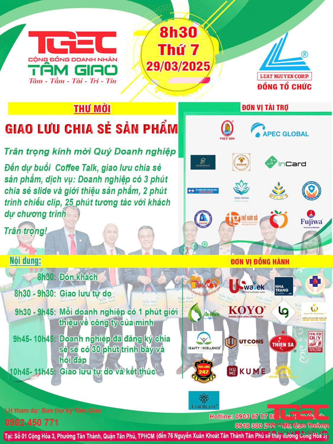 KẾT NỐI – CHIA SẺ – HỢP TÁC CÙNG CỘNG ĐỒNG DOANH NHÂN TÂM GIAO!