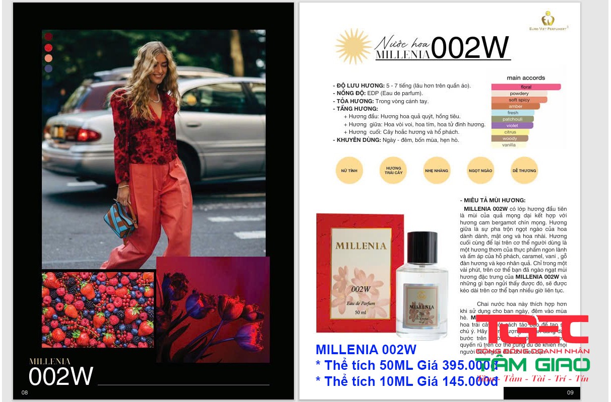 nuoc hoa nu euro viet Millenia 002W 10ml 1