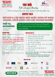 Coffee Talk Pháp Luật & Thuế: "Phao cứu sinh" cho doanh nghiệp dịp cuối năm 2025